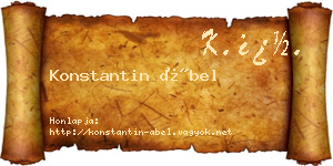 Konstantin Ábel névjegykártya